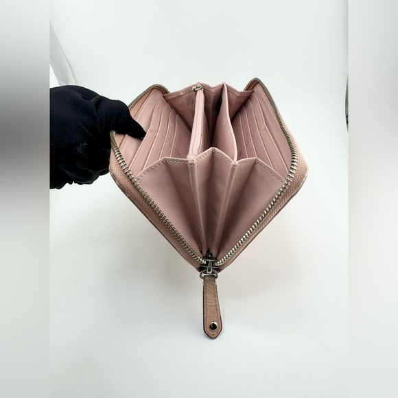 Coach Madison Pleated Zip Around Wallet Pink with Silver Hardware - Picture 5 of 11